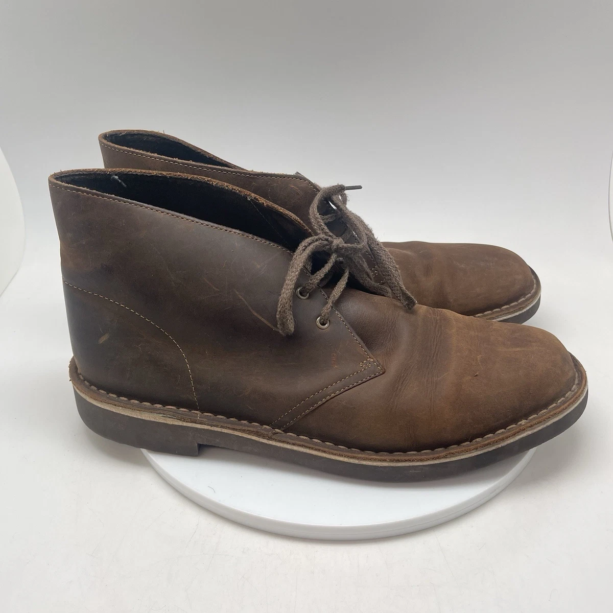 Clarks Bushacre Brown Leather Lace-Up Mens Chukkas Boots - 10.5US/9.5UK/44EU Clarks Bushacre 2 26112317 Mens Brown Leather Lace Up  main image 3