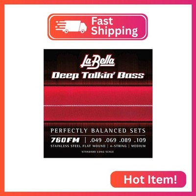 La Bella 760FM Deep Talkin Bass Flatwound Bass Strings - Medium