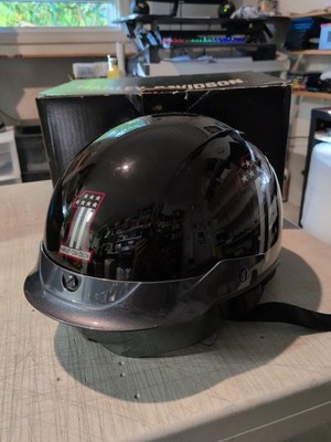 Harley Davidson Men's #1 Sun Shield J03 Half Helmet Black/Steel