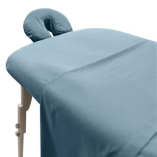 London Linens Soft Microfiber Massage Table Sheets 3 Piece Set - Light Blue