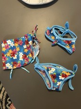 Build A Bear Bikini And Wrap In Floral pattern:3 Piece Set