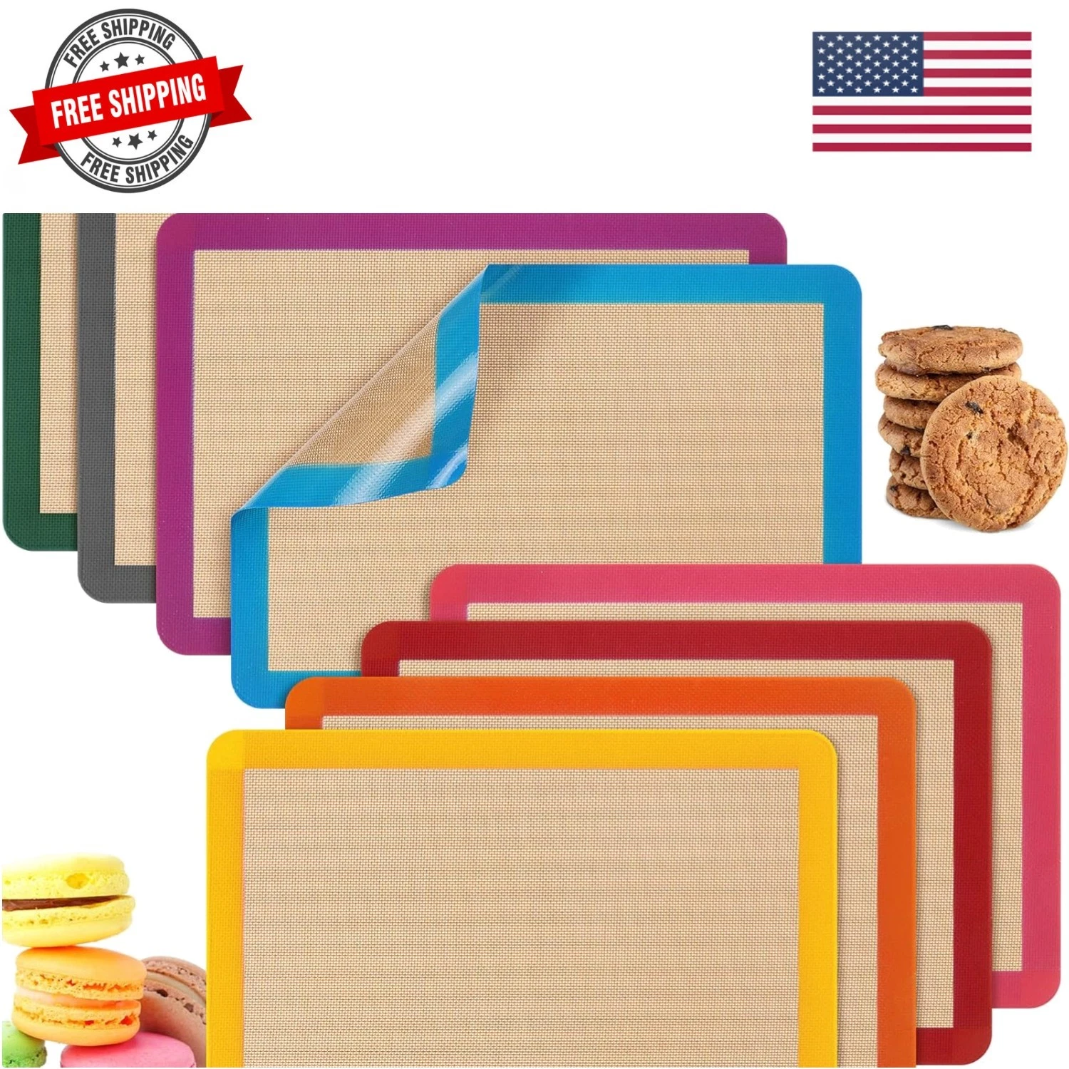 8 Pieces Silicone Baking Mat Non-stick Silicone Baking Half Sheet 16.5'' x 11...
Opens in a new wind