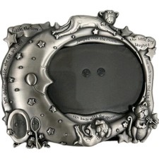 Baby Infant Picture Frame 3 1/2 x 5 Photo Hey Diddle Diddle Nursery Rhyme Metal