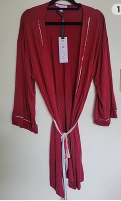 HALE BOB Burgundy Kimono Robe * Size Large * New W Tags * NWT * Bamboo * Short