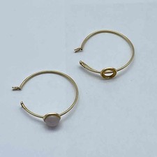 14K Gelbgold Creolen rosa Cabochon Miracle Mile getestet 0,8g Schrott