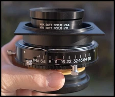 Cooke PS945  9" f4.5 Portrait Soft Focus Lens. Cover 4x5. Copal #3. Caps. Box.