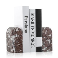 Koville Turkish Natural Marble Bookends for Shelves, Decorative, 13lbs