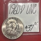 1960-D Franklin Silver Half Dollar (UNC) Uncirculated Condition! ENN Coins