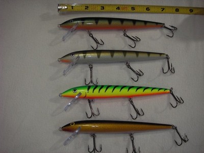 4 F18 RAPALA 7'' Original Floating Crankbaits - New In Box -2 lots of 4 lures