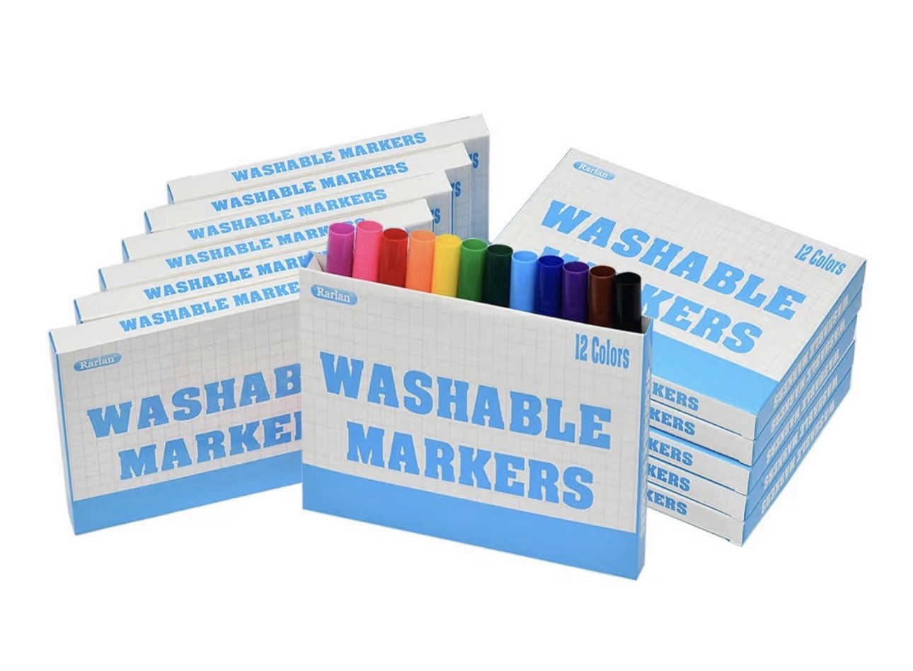 Bulk, Markers For Kids, Bulk Pack, 12 Colors, 4 Boxes...