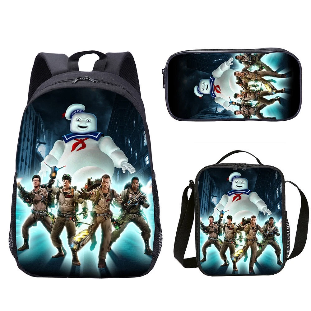 Ghostbusters Backpack School Book Bag Rucksack Lunch Bag Pencil Case Gift *