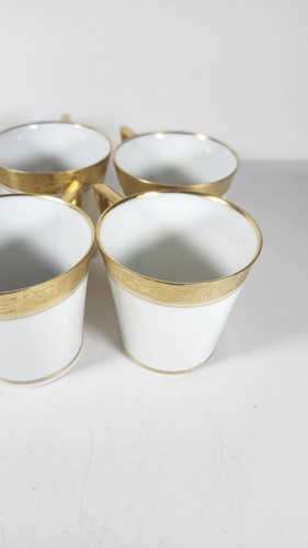 Set of Six Hutschenreuther Selb Gold-Rimmed Cups White Small Ceramic 6 Pcs - Picture 14 of 15