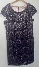 Jacques Vert Women's Floral Lace Dress In Purple Uk 20 Capped Short Sleeve New