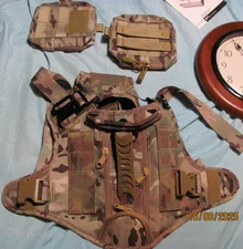 Tactical Dog Backpack Harness for Large Breed Vest with Side Bags