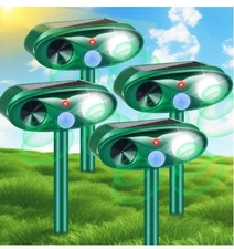 Solar Ultrasonic Animal Repeller Beast, With LED Flashing Light, Motion Detector