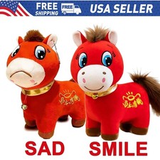 Year of The Horse 2026 Plush,Funny Smiling/Crying Horse Plushie Figurine USA