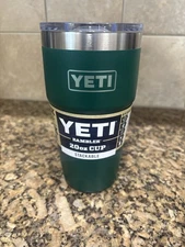 Yeti Rambler 20oz Cup Stackable w/Magslider Lid Color: Black Forest Green (NEW)
