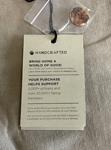 West Elm 20 x 20 Handcrafted Silk Blend Gray Stripe Ikat Zippered Pillow Cover - Image 3 of 4