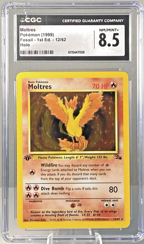 Moltres (1st Edition) graded CGC 8.5 for sale on eBay