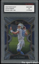 2020 Justin Herbert Panini Select 1st Graded 10 Chargers Rookie Card #44. rookie card picture