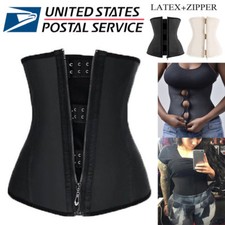 Body Shaper Waist Trainer Extreme Girdle Latex Rubber Yoga Zipper Corset Cincher