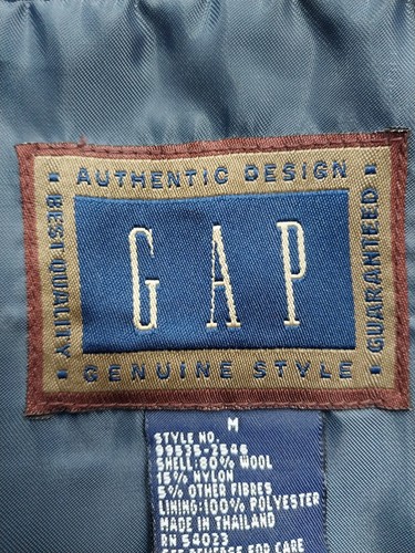 Gap Blazer Jacket Mens Size Medium Blue Wool Blend 3 Button Lined Coat - Picture 3 of 7