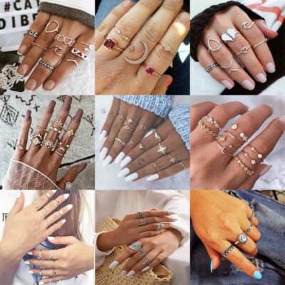 11pcs Silver Boho Women Stack Above Knuckle Ring Arrow Midi Finger Tip Rings Set 11pcs Silver Boho Women Stack Above Knuckle Ring Arrow Midi Finger Tip Rings Set