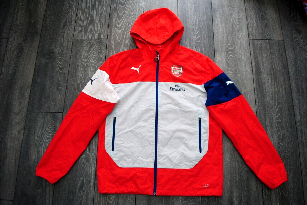 15-16 arsenal FC PUMA HARFJIP jacket M 赤 2015-16 Arsenal Puma Track Jacket - 8/10 - (M)