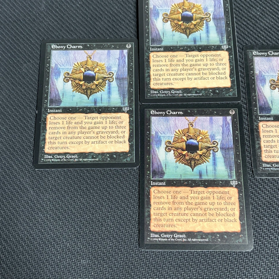 Ebony Charm MTG Mirage Magic the Gathering Black Playset Vintage 4 - Image 2 of 4