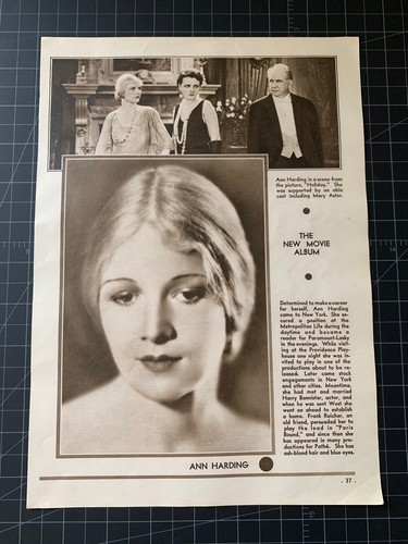 Scarce/Rare Vintage Hollywood Star Portrait - Ann Harding - Publicity Photo