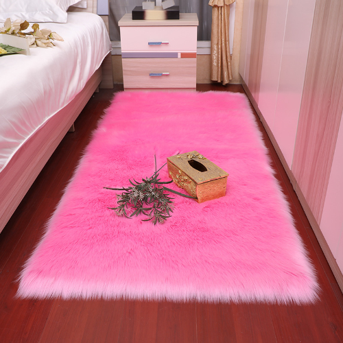 Plush Soft Bedroom Carpet Imitation Bedside Mat Rug Sofa Cushion White Rugs - Imagen 7 de 23