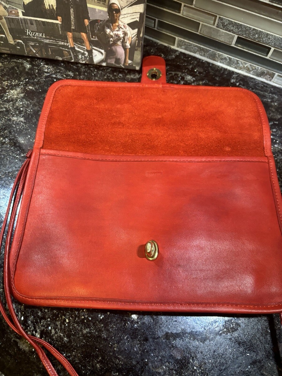 Vintage COACH Double Turnlock Twin Clutch PreCreed Glovetanned