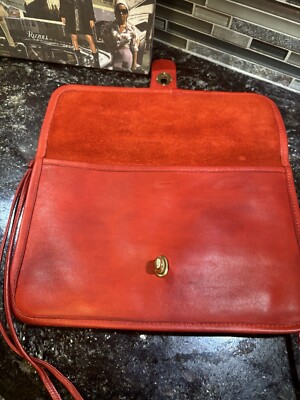 Vintage COACH Double Turnlock Twin Clutch PreCreed Glovetanned
