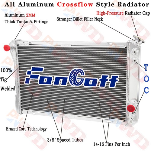 26'' W 4 Row Radiator For 1982-1992 Chevrolet Camaro Pontiac Firebird Trans Am