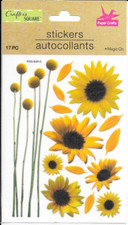 Sunflowers Sunflower Head Summer Petal Bloom Stems Crafter's Square Stickers