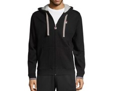 Fila Vintage Men's Tenconi Zip Hoodie, Black