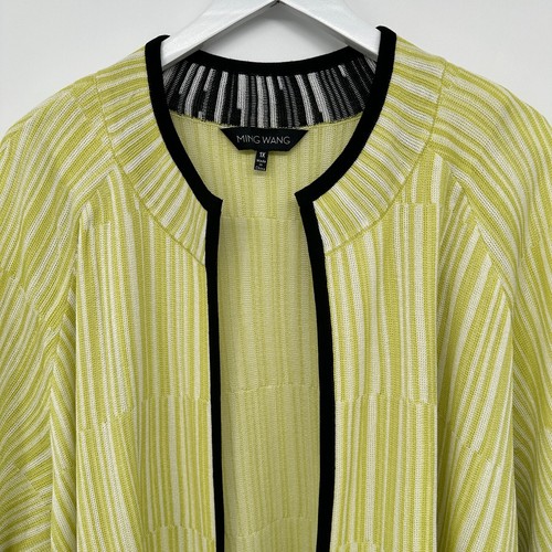 Ming Wang Cardigan Jacket Size 1X Knit Open Front Half Sleeve Career Office Boho - Picture 3 of 12