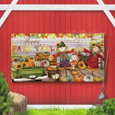 Fall Thanksgiving Party Backdrop Decorations Happy Fall Y'All Pumpkin Cute Scare