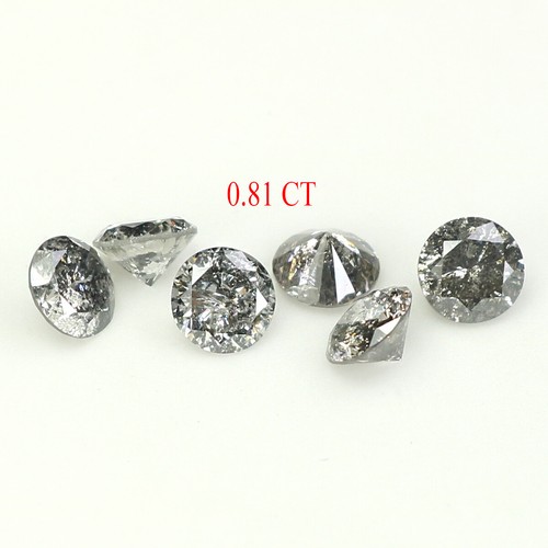 0.81 CT Natural Loose Round Shape Diamond 3.20 MM Salt And Pepper Diamond QL1386 - Picture 2 of 8