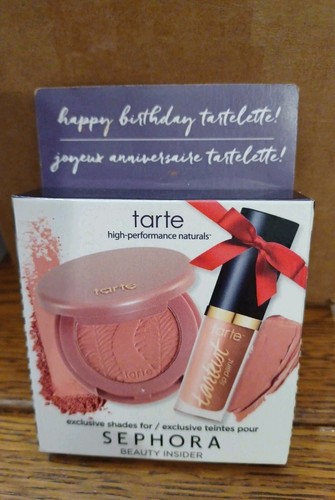 Sephora Birthday Gift Tarte Amazon Blush PAAARTY & Lip Paint BIRTHDAY SUIT BNIB