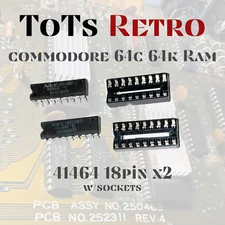 Commodore 64c Ram Replacement 41464-10 18Pin DIP w/Sockets and TESTED!!