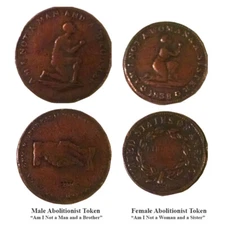 1 Reproduction Male Abolitionist Token & 1 Female Abolitionist Token