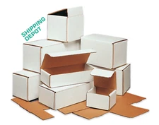 Pack of 50 Mailers White Corrugated Box Mailer Choose 3x2x2" up to 36x4x4 Inches