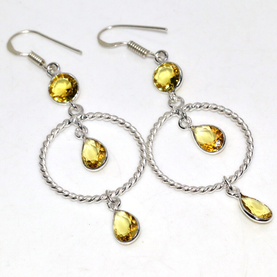 Citrine Faceted 925 Silver Plated 2.6