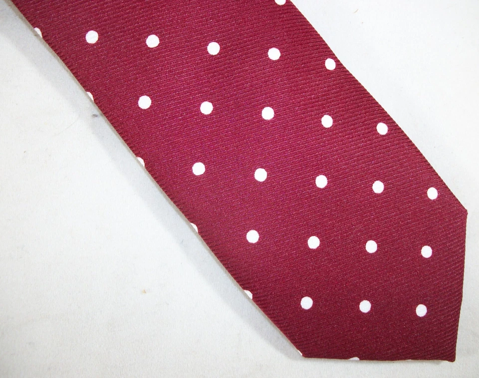 Corbata de cuello para niño Jacob Alexander granate lunares con clip 14" L x 2,25" W (E520) Foto 2 de 3