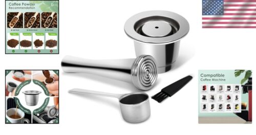 Stainless Steel Reusable Espresso Pods Compatible with Nespresso Original Line - Picture 2 of 9