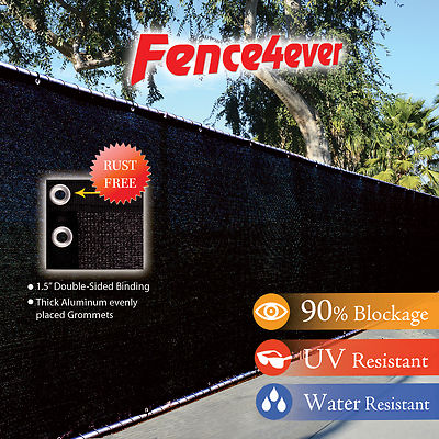 Black 4' 5' 6' 8' tall Fence Windscreen Privacy Screen Shade Cover Mesh Garden 
