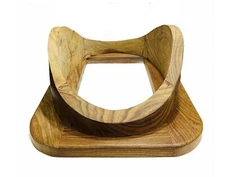 Wooden Skuba Diver Helmet Stand U.S Navy Mark V, Helmet Stand in Brown Finish