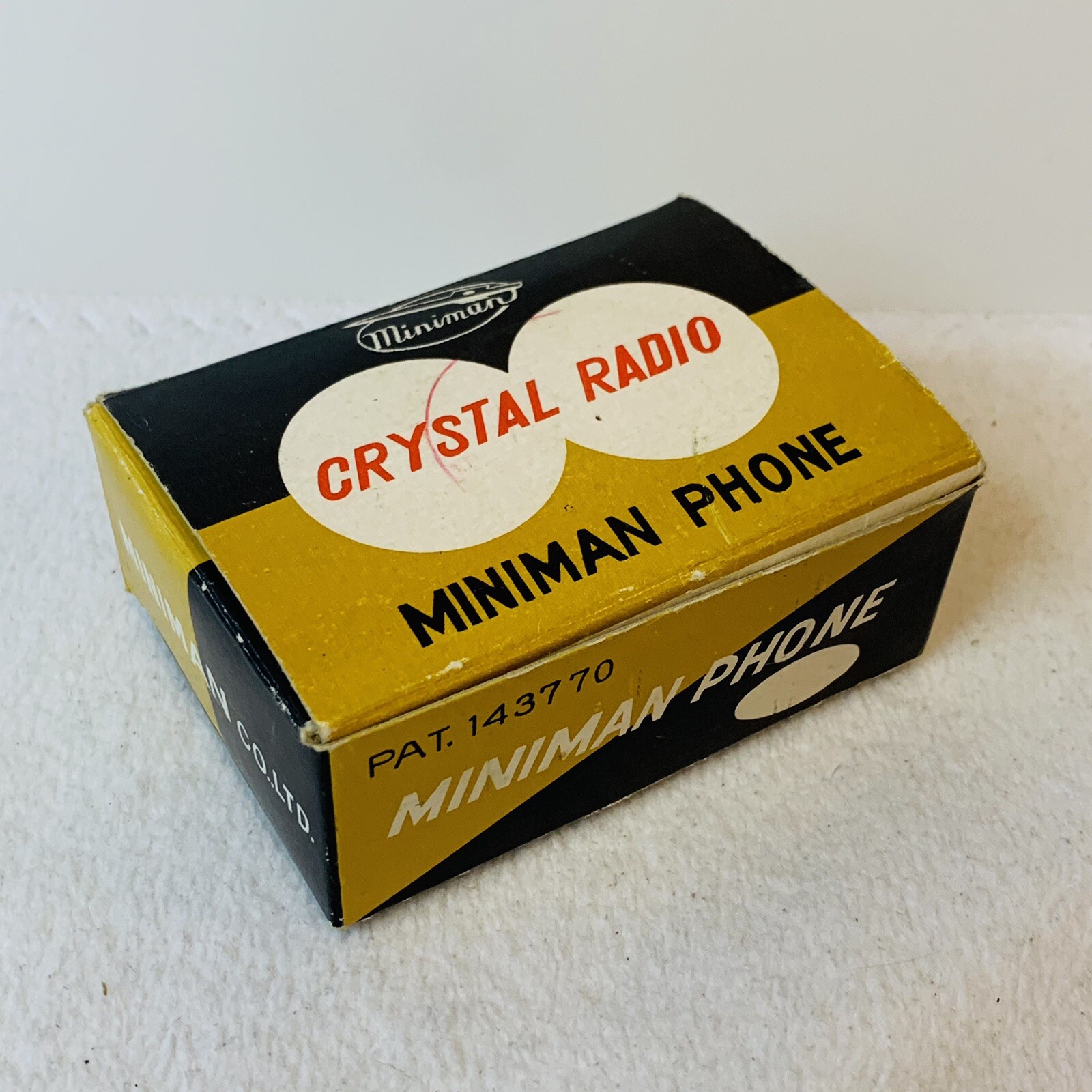 Vintage 1950's Japan Miniman Phone Crystal Radio Box Insert Earphone