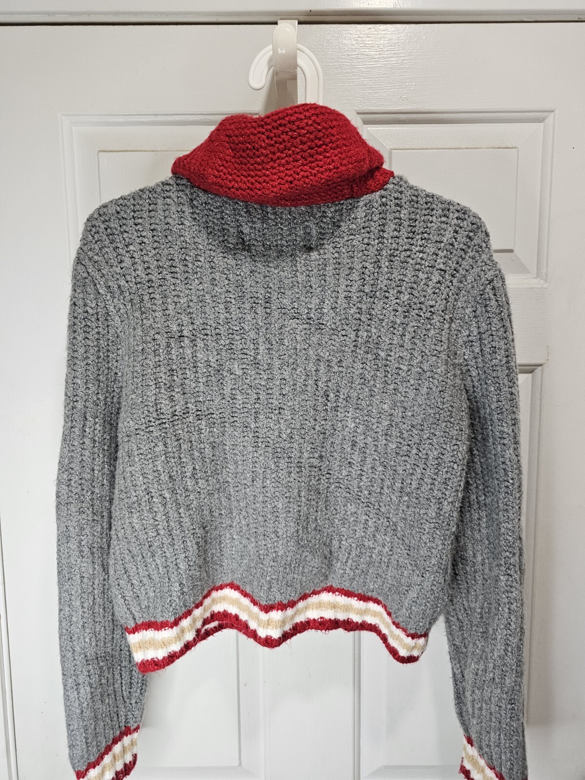 American Eagle Patchwork Knit Cardigan Sweater si… - image 8